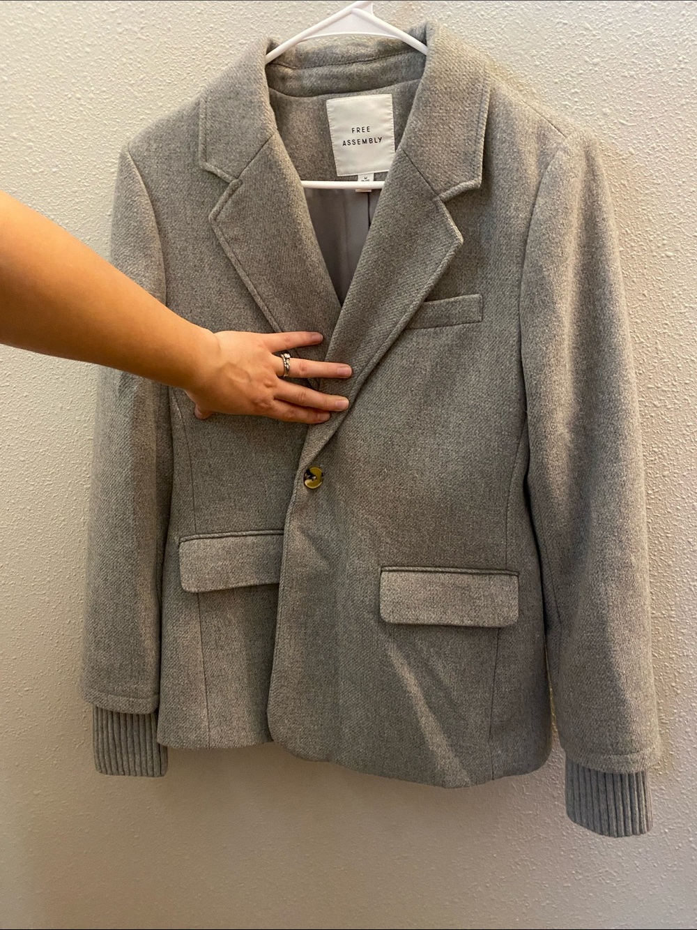 Free Assembly Women's Light Gray Tailored Blazer Jacket